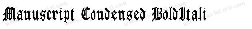 Manuscript Condensed BoldItalic字体转换